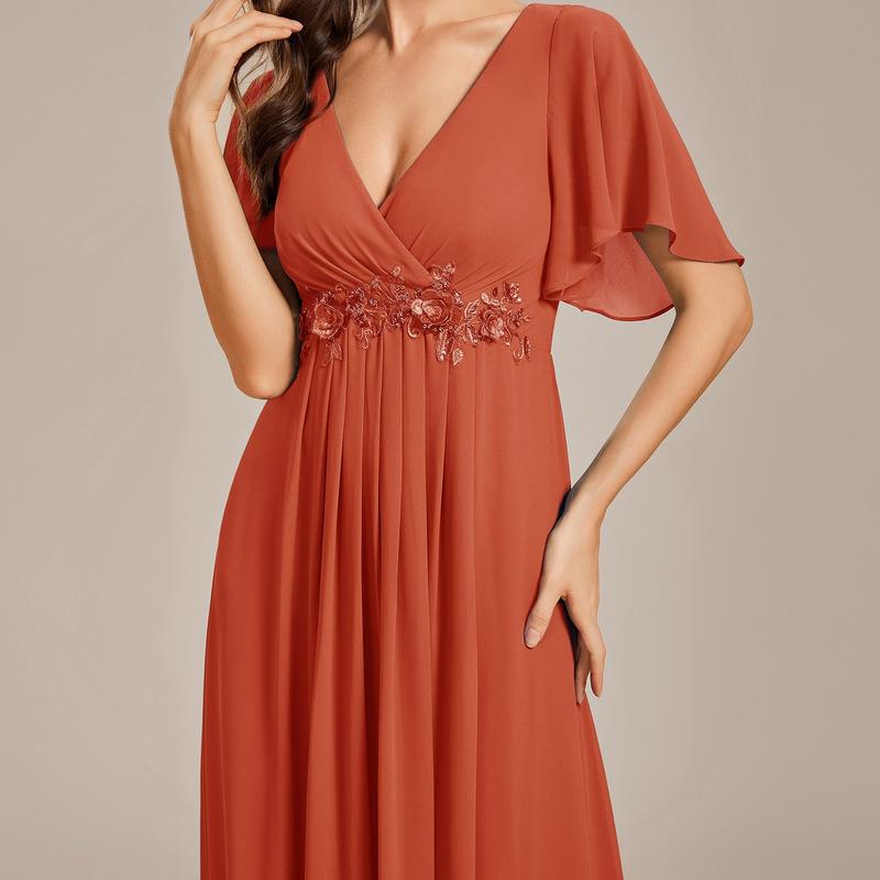 MatchSet Chiffon Dress | Draped Sleeve & Script Print | Sunset Stroll Romper