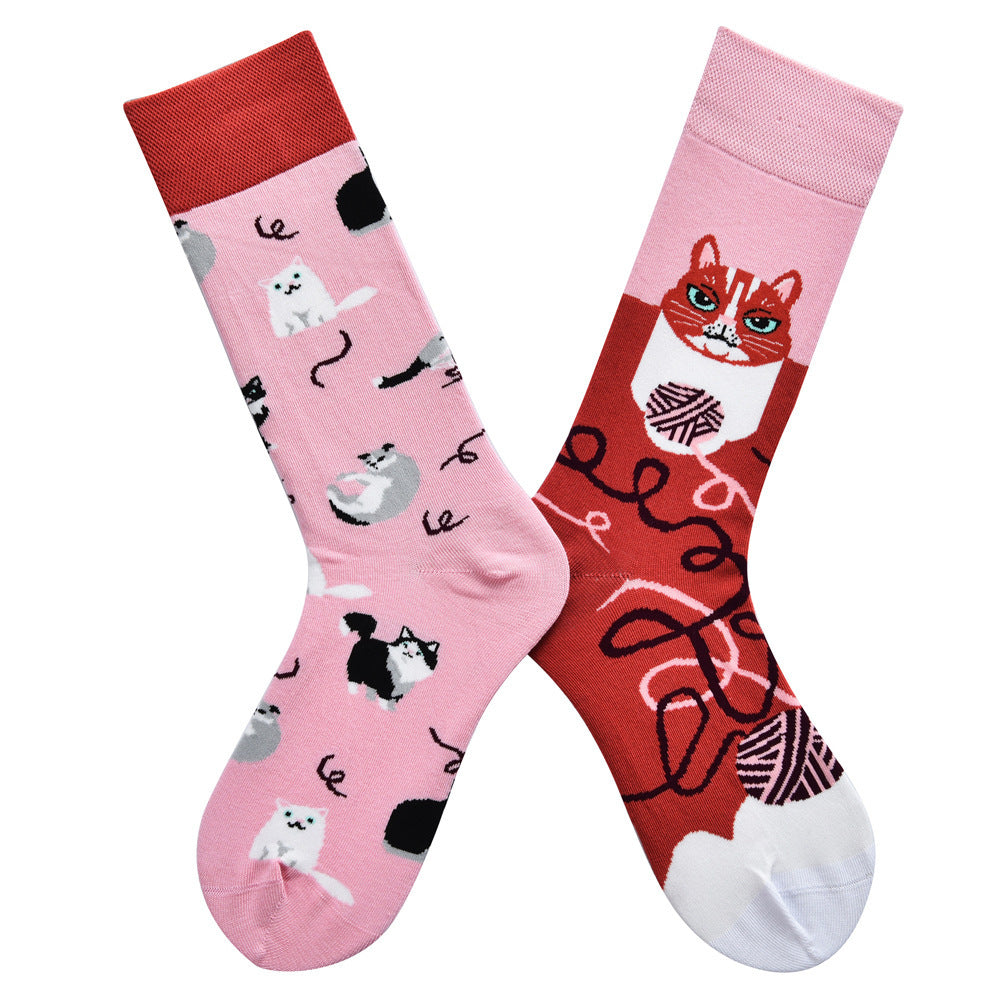 New Four Seasons Men's and Women's AB Original Design Asymmetrical Tide Socks Mandarin Duck Socks Street Tide Socks Cross-border