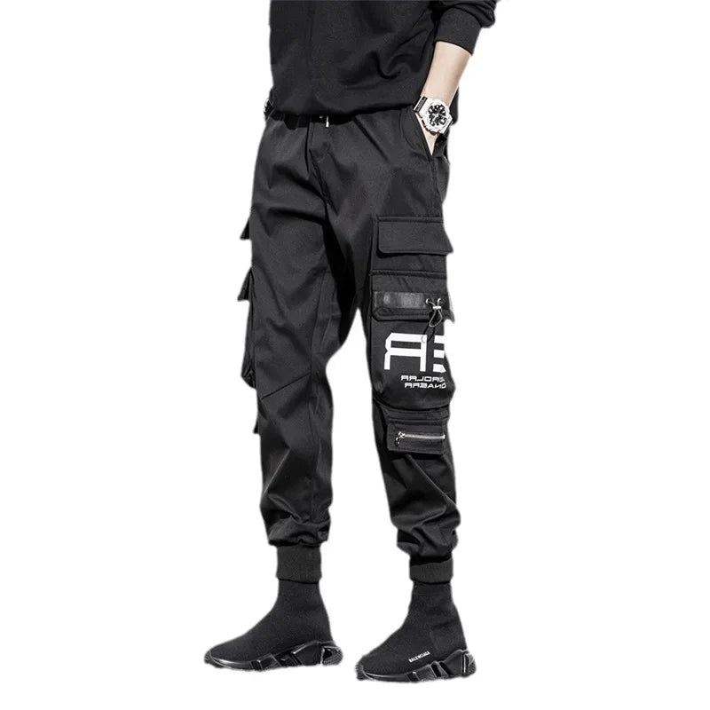 Fleece Tooling Pants Men's Spring and Autumn Functional Multi-pocket Casual Pants Casual Sports Nine-point Cargo Pants