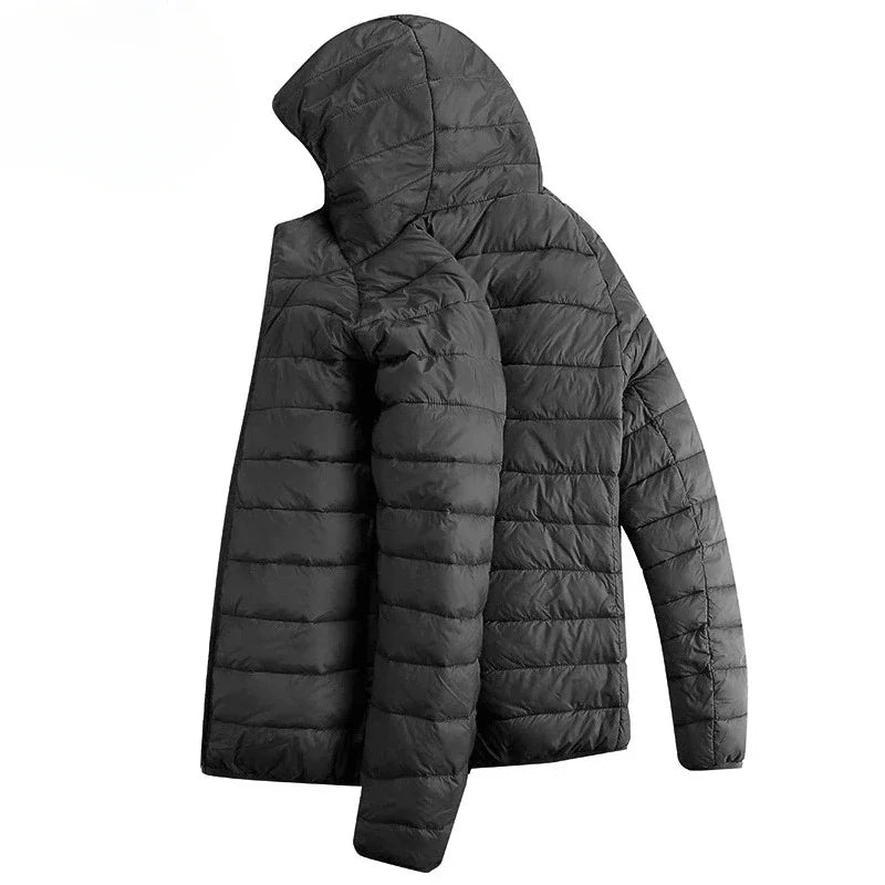 Padded clothes men's winter coat 2024 new fashion padded clothes men's light and thin short hooded padded jacket