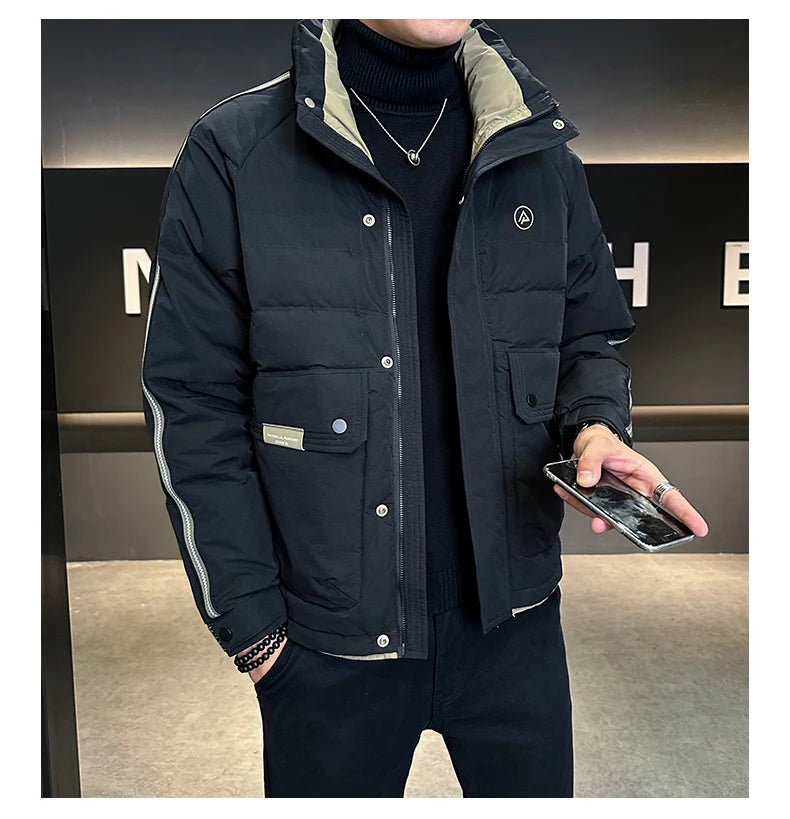 New Men's Down Jacket Winter Stand-up Collar Warm Duck Down Stand-up Collar Jacket Cold Jacket Men