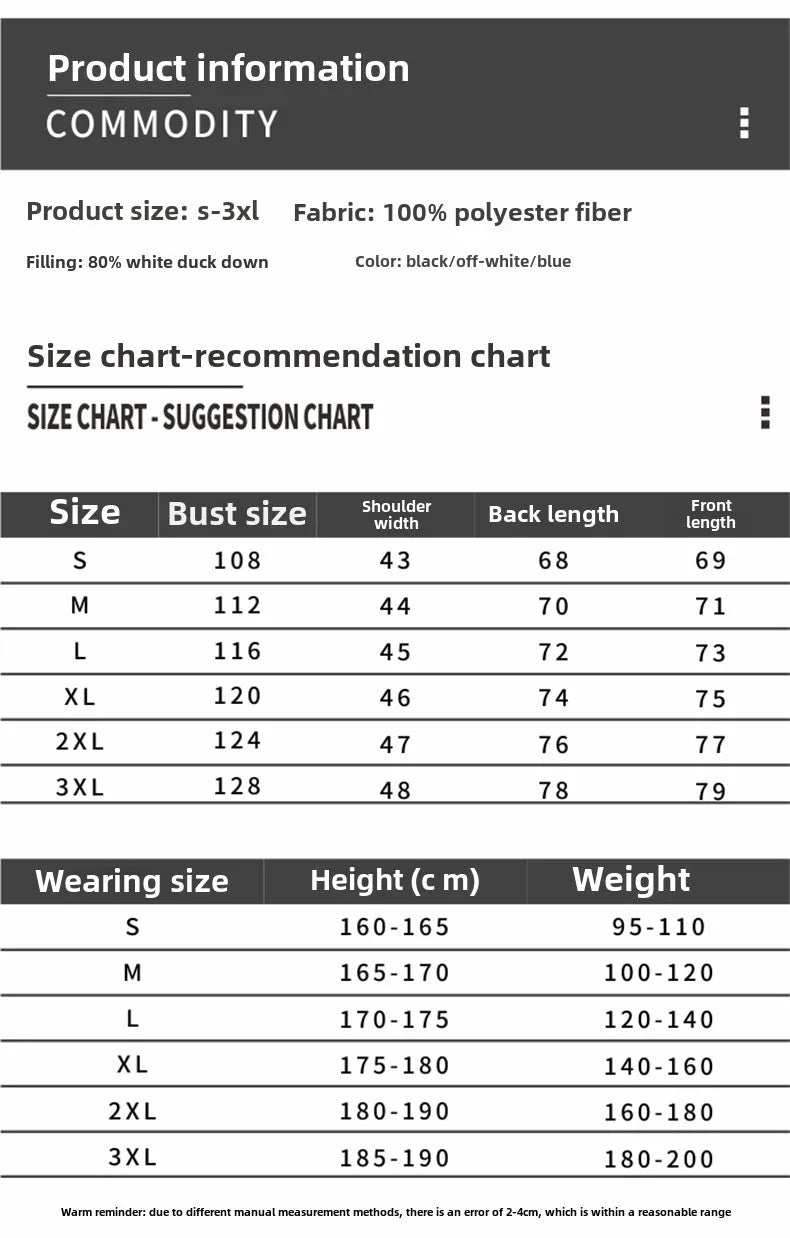 Men's Duck Down Vest Winter New Fashion Casual Basic Thermal Hooded Top