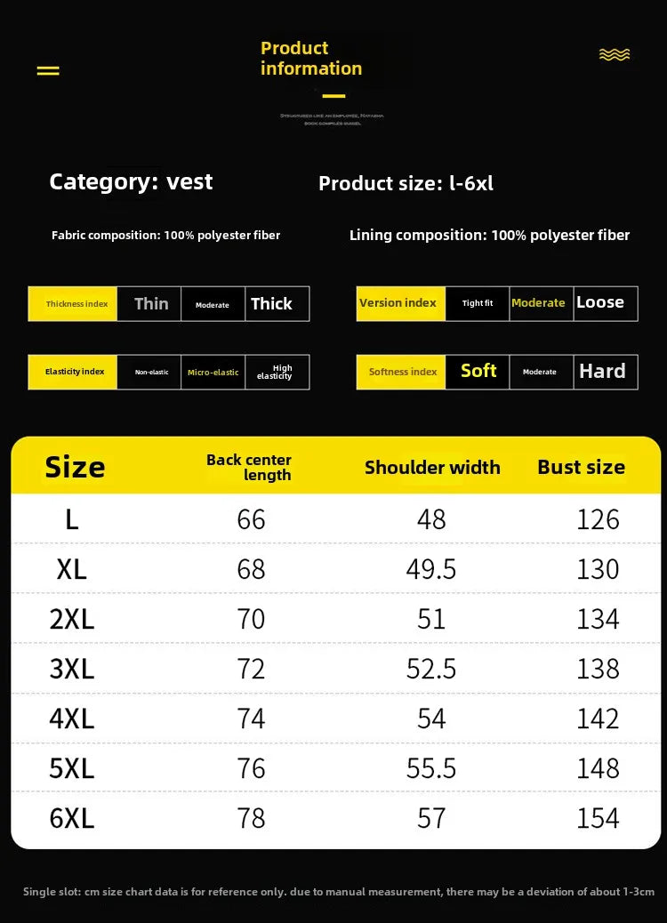 Men's Autumn and Winter New Trend Down Cotton Vest Warm Velvet Thickened Vest