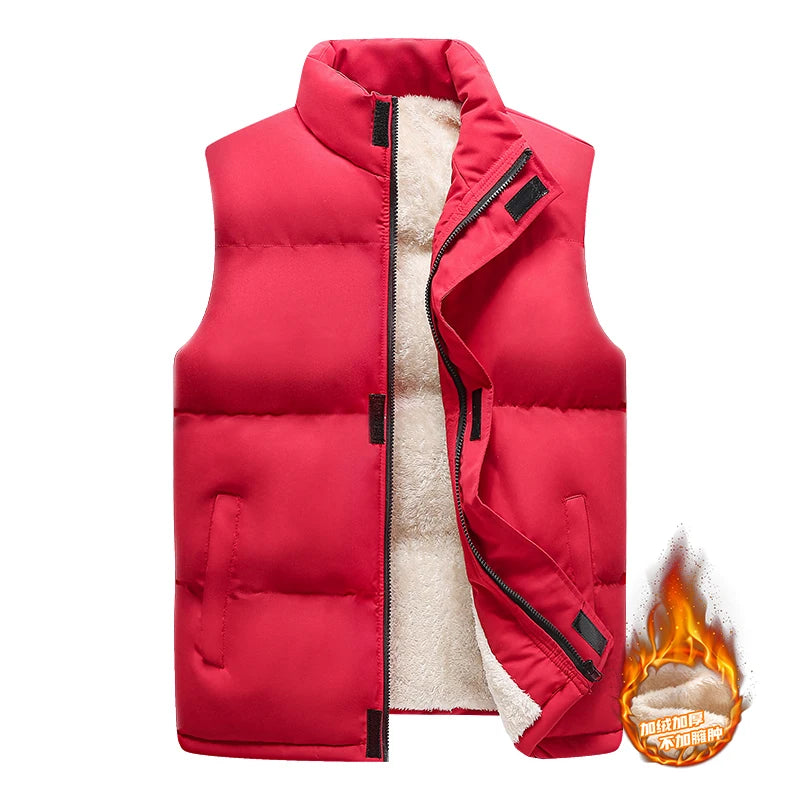 Men's Autumn and Winter New Trend Down Cotton Vest Warm Velvet Thickened Vest