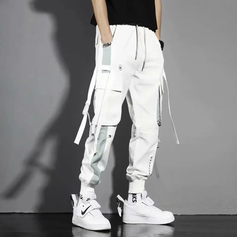 Overalls Men's Spring and Summer Multi-pocket Leggings Korean Version Student Teenager Summer Mid-waist Casual Trousers