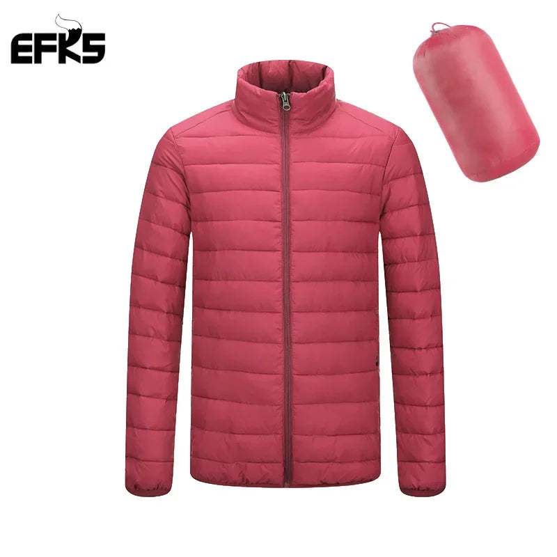 Padded clothes men's winter coat 2024 new fashion padded clothes men's light and thin short hooded padded jacket