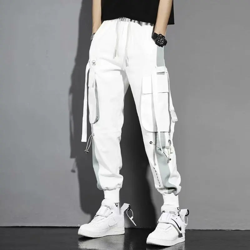 Overalls Men's Spring and Summer Multi-pocket Leggings Korean Version Student Teenager Summer Mid-waist Casual Trousers