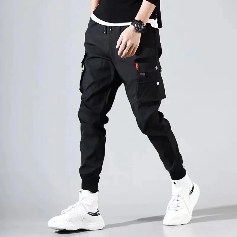 Overalls Men's Spring and Summer Multi-pocket Leggings Korean Version Student Teenager Summer Mid-waist Casual Trousers