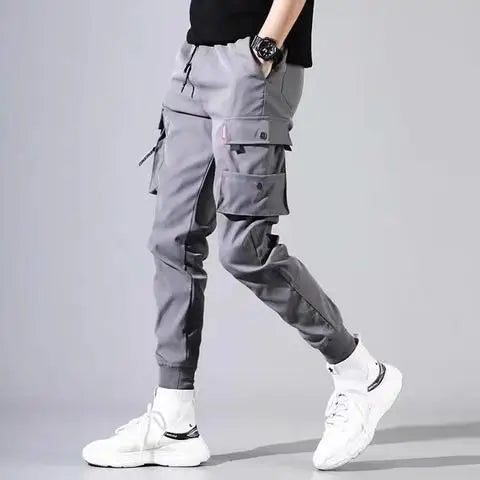 Overalls Men's Spring and Summer Multi-pocket Leggings Korean Version Student Teenager Summer Mid-waist Casual Trousers