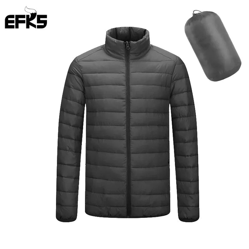 Padded clothes men's winter coat 2024 new fashion padded clothes men's light and thin short hooded padded jacket