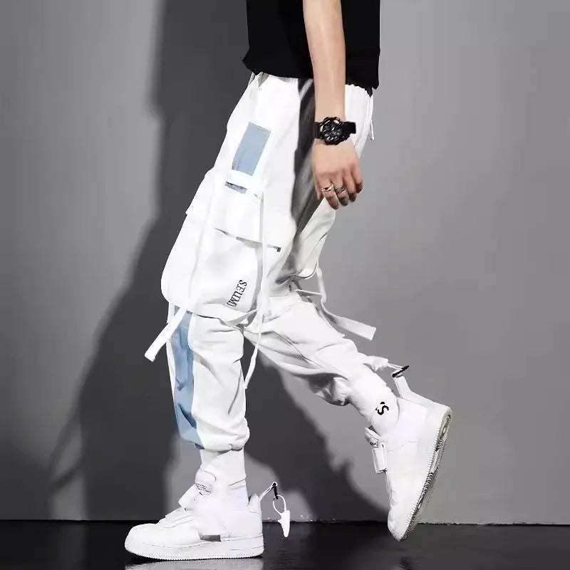 Overalls Men's Spring and Summer Multi-pocket Leggings Korean Version Student Teenager Summer Mid-waist Casual Trousers