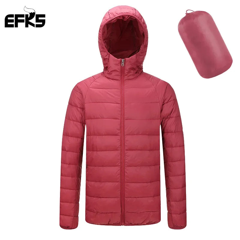 Padded clothes men's winter coat 2024 new fashion padded clothes men's light and thin short hooded padded jacket