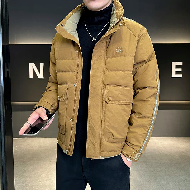 New Men's Down Jacket Winter Stand-up Collar Warm Duck Down Stand-up Collar Jacket Cold Jacket Men