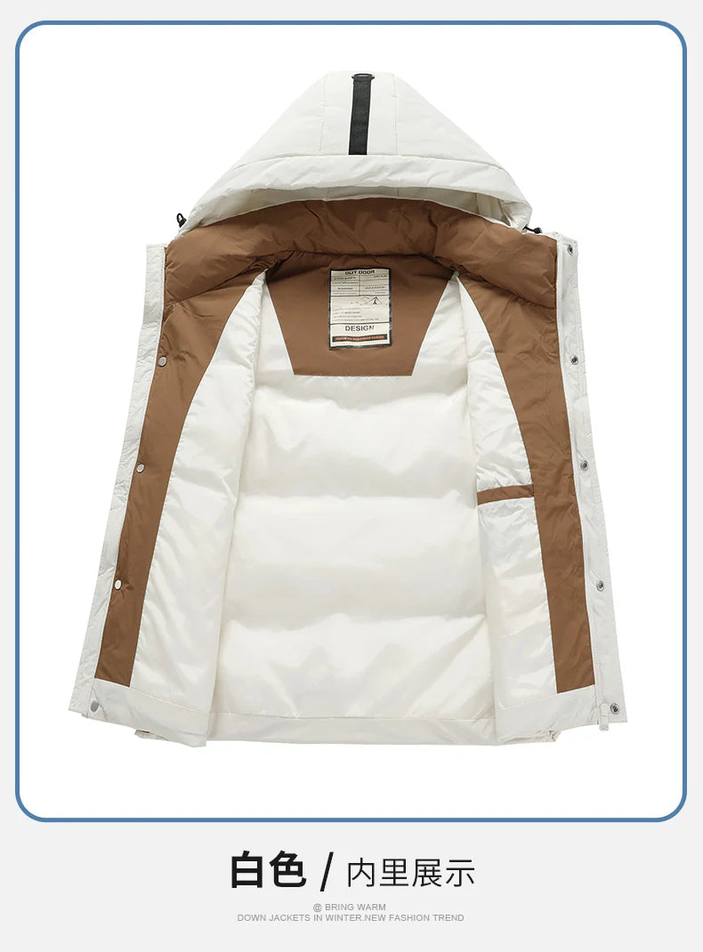 Live Broadcast Popular Hooded  Standard Down Vest Can Be Opened Twice Warm Outdoor Sports Vest