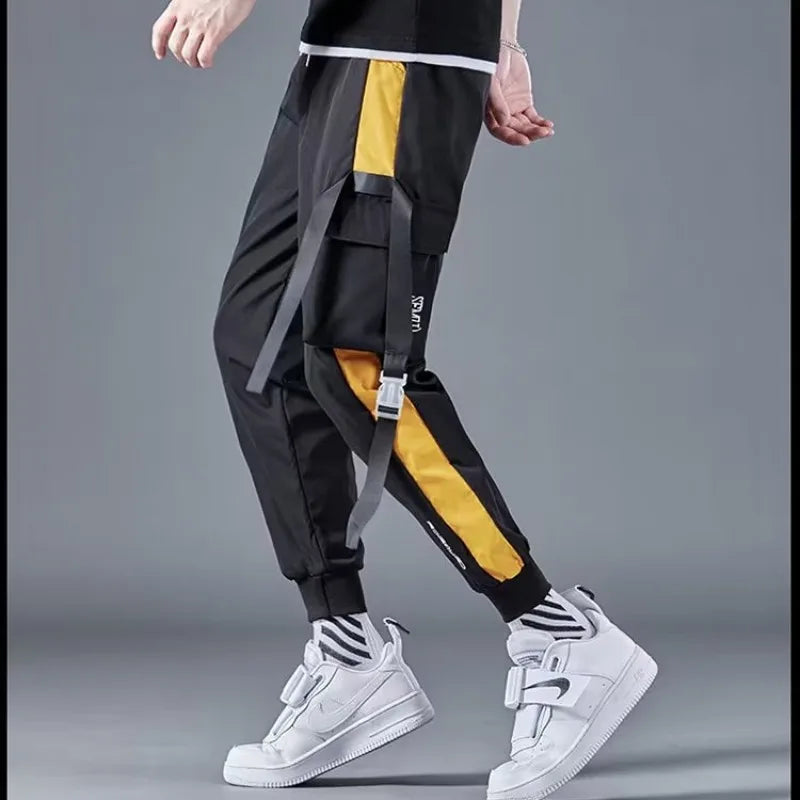 Overalls Men's Spring and Summer Multi-pocket Leggings Korean Version Student Teenager Summer Mid-waist Casual Trousers