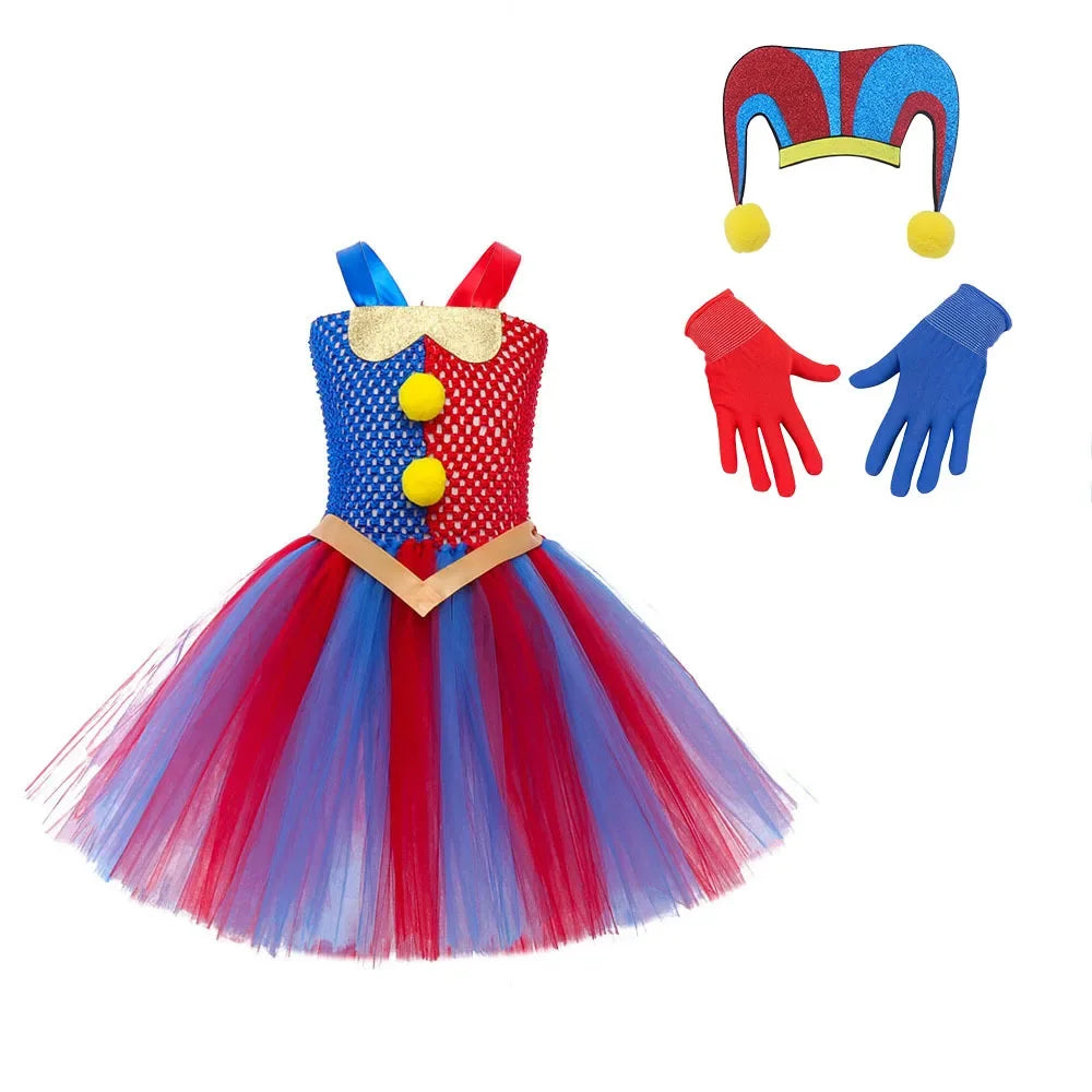 Trendy Children's Clothing Cos Magic Number Circus Children Princess Dress Halloween Anime Clown Play Tutu Skirt