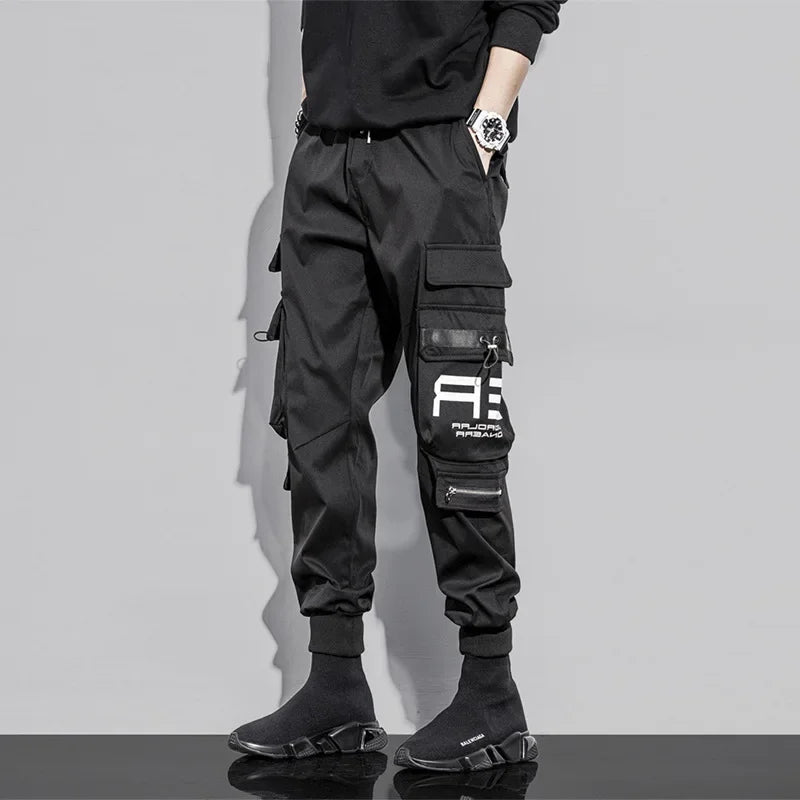 Fleece Tooling Pants Men's Spring and Autumn Functional Multi-pocket Casual Pants Casual Sports Nine-point Cargo Pants