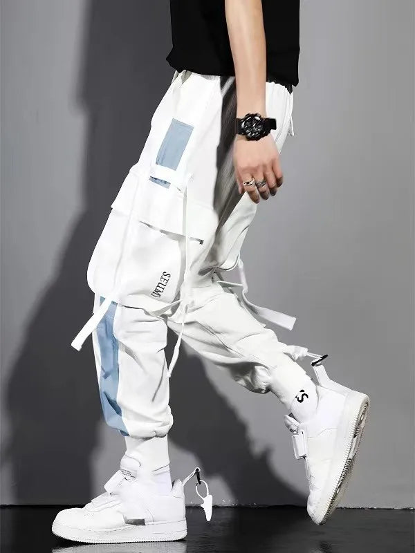 Overalls Men's Spring and Summer Multi-pocket Leggings Korean Version Student Teenager Summer Mid-waist Casual Trousers