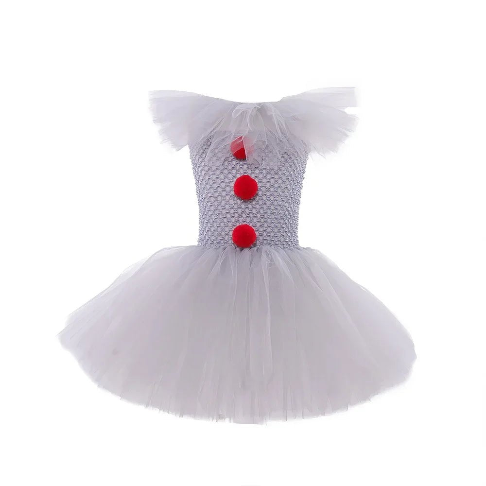 New clown girls dress children's mesh princess dress set children's Halloween show costume