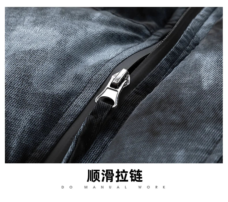 Winter New Large Size Down Vest Men's Hooded Tie-dye Camouflage Gradual Change 85 White Duck Down Plus Fat