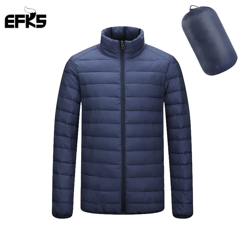 Padded clothes men's winter coat 2024 new fashion padded clothes men's light and thin short hooded padded jacket