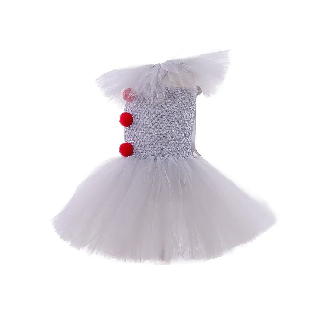 New clown girls dress children's mesh princess dress set children's Halloween show costume
