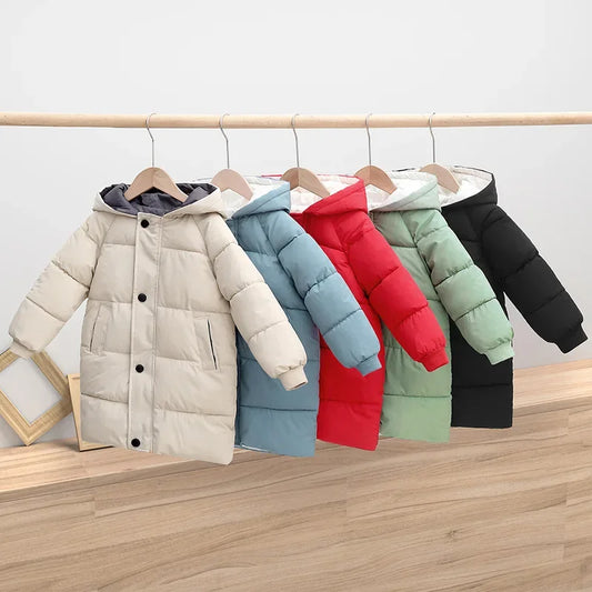 Anti-season children's down padded clothes medium and long padded jackets baby and girls winter jackets