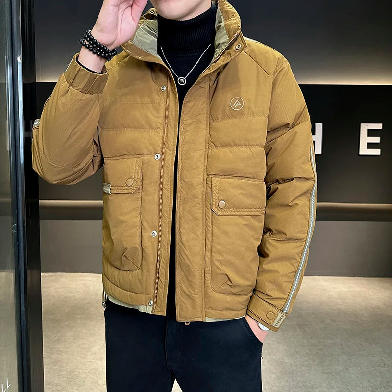 New Men's Down Jacket Winter Stand-up Collar Warm Duck Down Stand-up Collar Jacket Cold Jacket Men