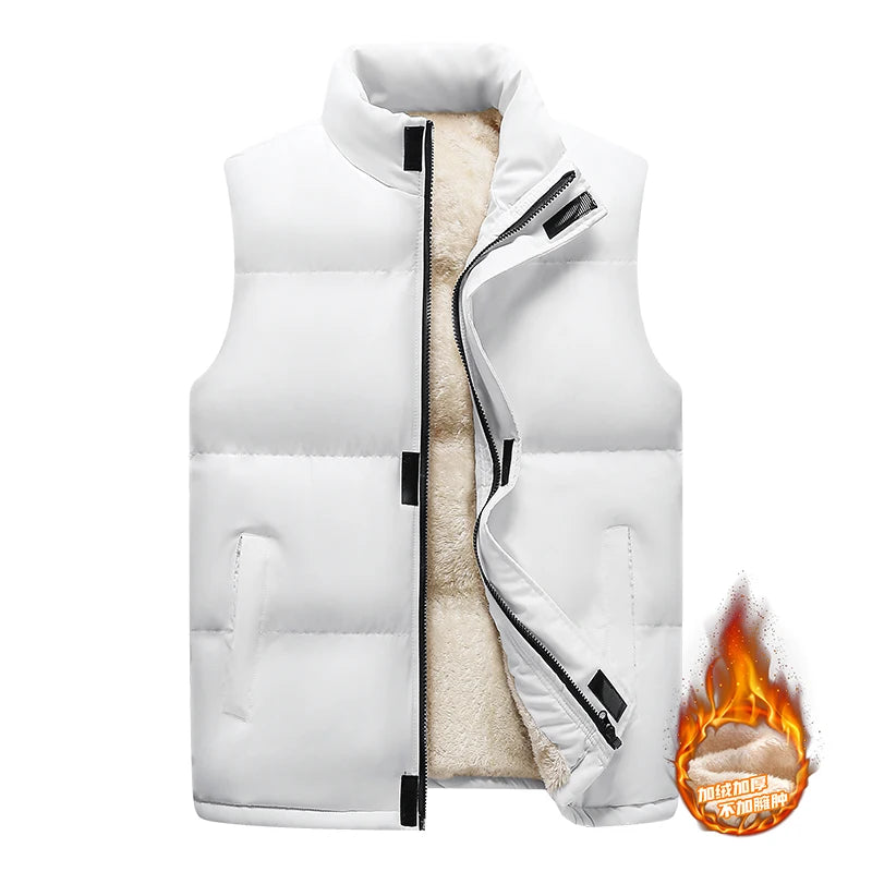Men's Autumn and Winter New Trend Down Cotton Vest Warm Velvet Thickened Vest