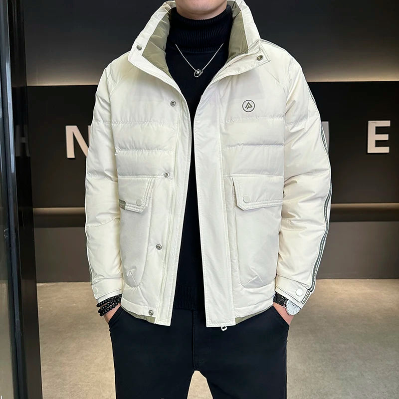 New Men's Down Jacket Winter Stand-up Collar Warm Duck Down Stand-up Collar Jacket Cold Jacket Men