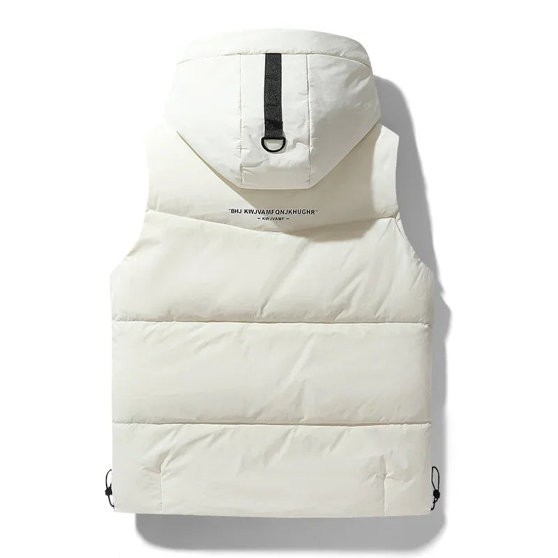 Live Broadcast Popular Hooded  Standard Down Vest Can Be Opened Twice Warm Outdoor Sports Vest