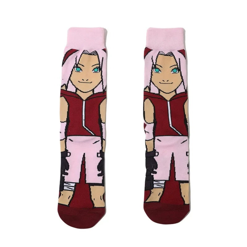 Men's Socks Cotton Cartoon Monster College Socks Anime Personality Trend Tube Socks Comic Stockings Women's Socks-5prs