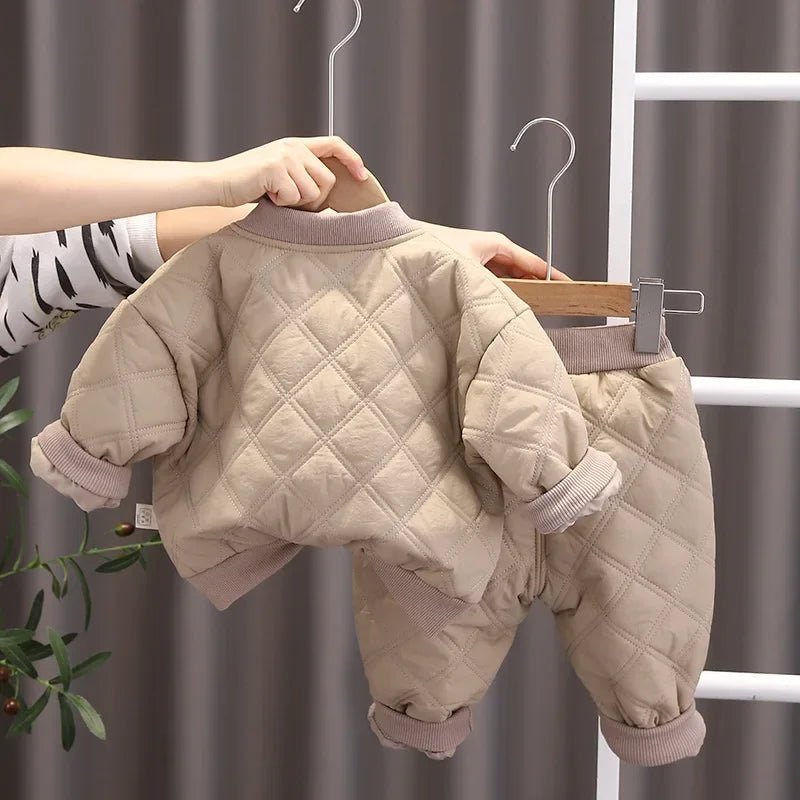 New Winter New Boys Infants Baby Children's Suit Padded Cotton Warm Long Sleeve Suit