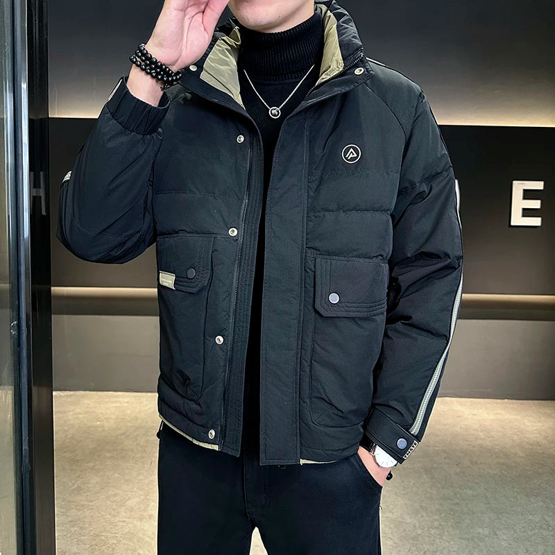 New Men's Down Jacket Winter Stand-up Collar Warm Duck Down Stand-up Collar Jacket Cold Jacket Men
