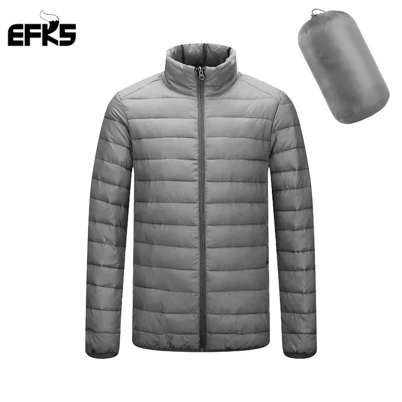 Padded clothes men's winter coat 2024 new fashion padded clothes men's light and thin short hooded padded jacket