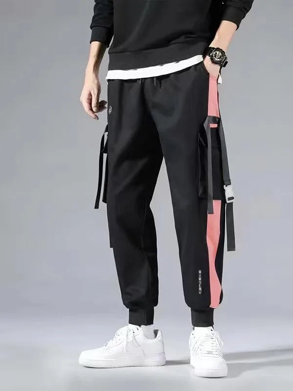 Overalls Men's Spring and Summer Multi-pocket Leggings Korean Version Student Teenager Summer Mid-waist Casual Trousers