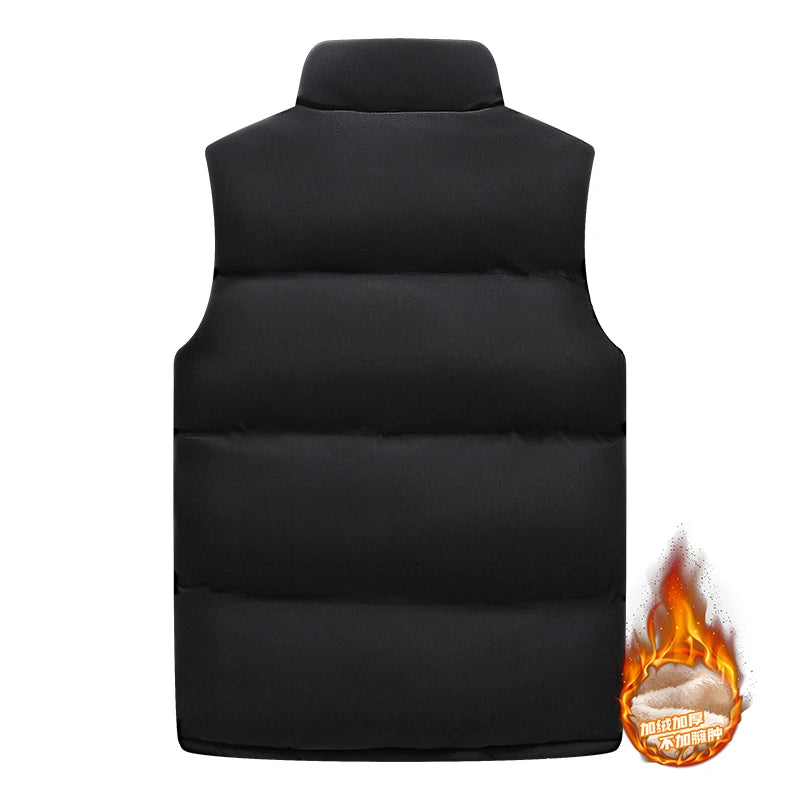 Men's Autumn and Winter New Trend Down Cotton Vest Warm Velvet Thickened Vest