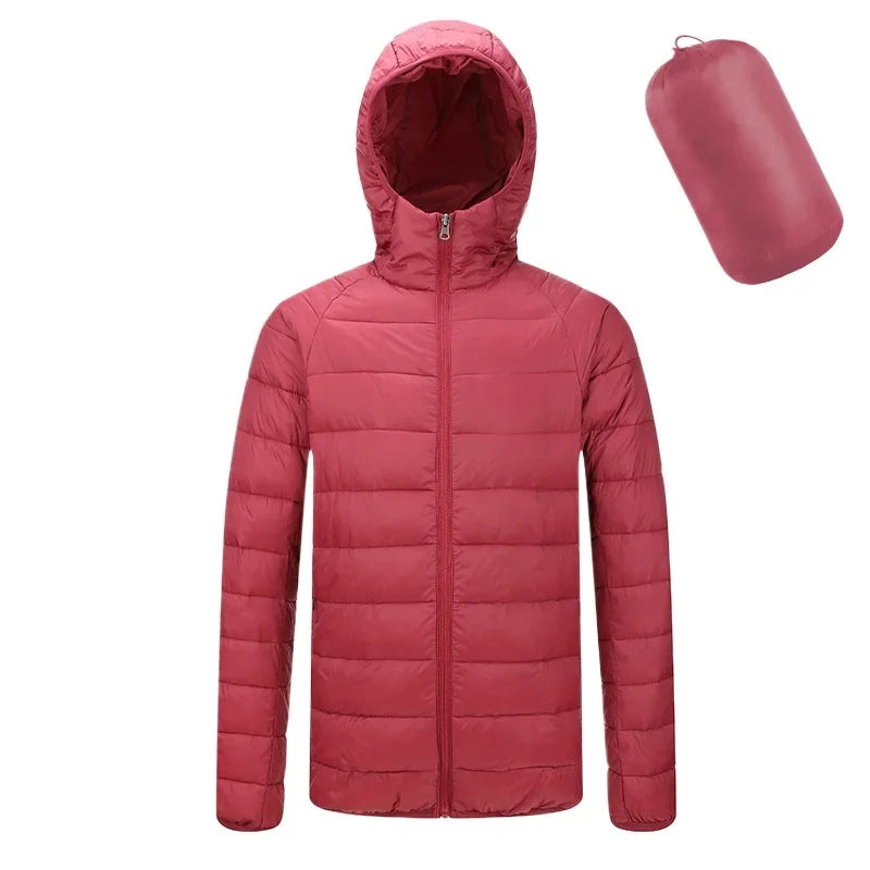 Padded clothes men's winter coat 2024 new fashion padded clothes men's light and thin short hooded padded jacket