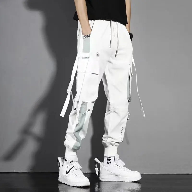 Overalls Men's Spring and Summer Multi-pocket Leggings Korean Version Student Teenager Summer Mid-waist Casual Trousers