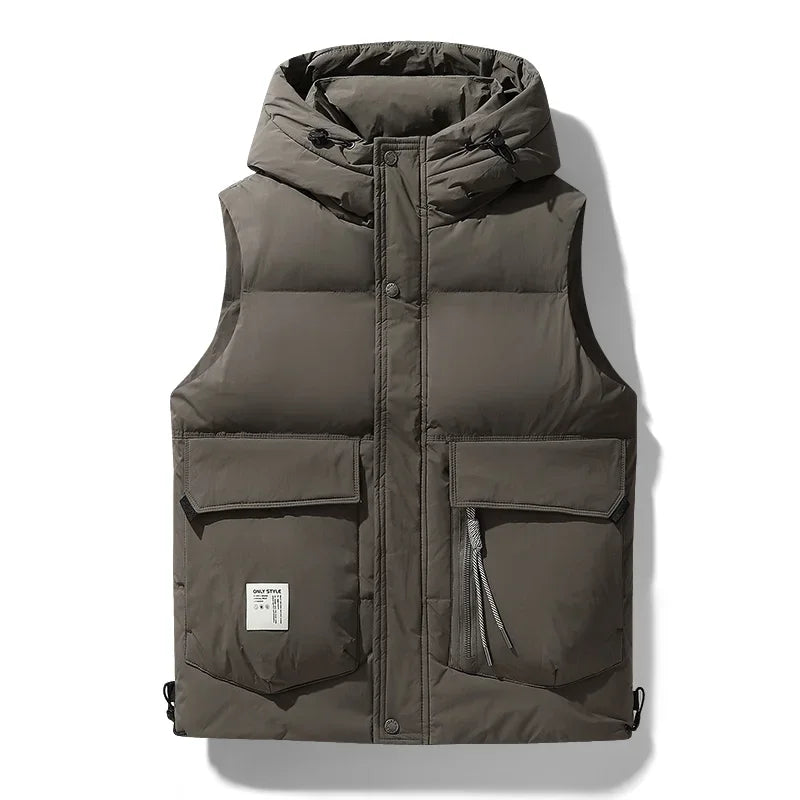 Live broadcast popular hooded  standard down vest can be opened twice warm   outdoor sports vest