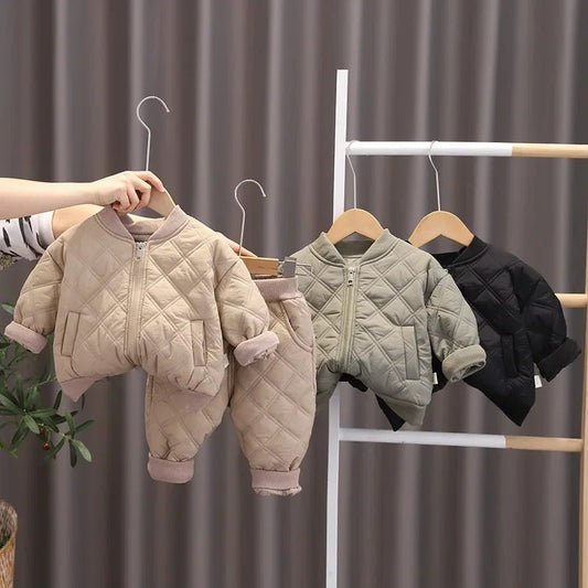 New Winter New Boys Infants Baby Children's Suit Padded Cotton Warm Long Sleeve Suit