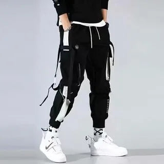 Overalls Men's Spring and Summer Multi-pocket Leggings Korean Version Student Teenager Summer Mid-waist Casual Trousers