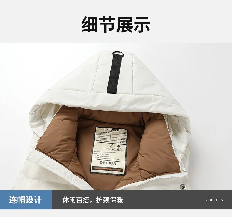 Live Broadcast Popular Hooded  Standard Down Vest Can Be Opened Twice Warm Outdoor Sports Vest
