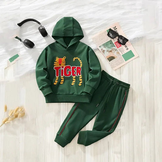 2024 new autumn and winter wind sweater two-piece set medium and children's set children's clothing wholesale