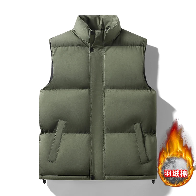 Autumn and Winter Large Size Down Cotton Vest Men's New Vest Plus Fat Plus Vest