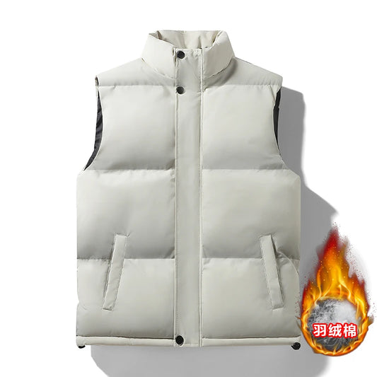 Autumn and Winter Large Size Down Cotton Vest Men's New Vest Plus Fat Plus Vest