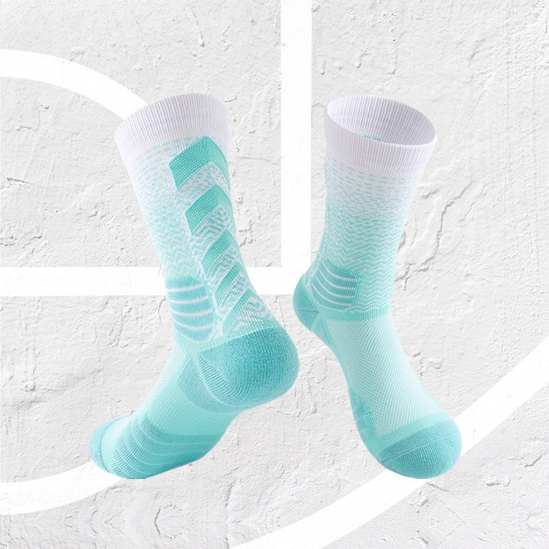 Gradually Change High-top Court Elite Socks, Thickened Competition Comprehensive Actual Combat Sports Socks Professional Basketball Socks