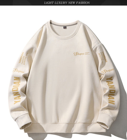 Autumn and Winter Street Trend Suede Sweater Men's Loose Versatile Top