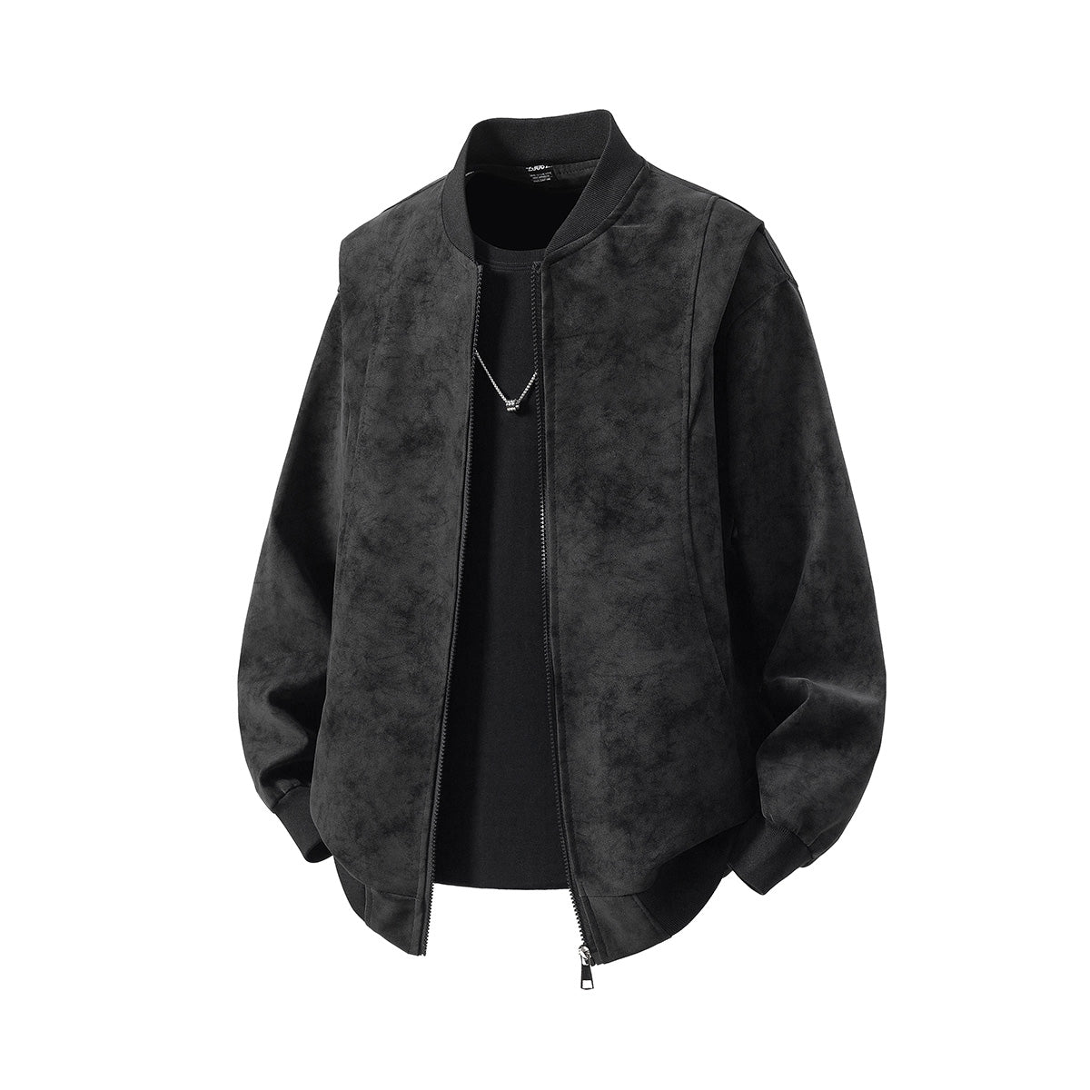 Artisan Deconstructed Leather Jacket - Ashy Gray Reconstructed Stand Collar (Sizes M-5XL)