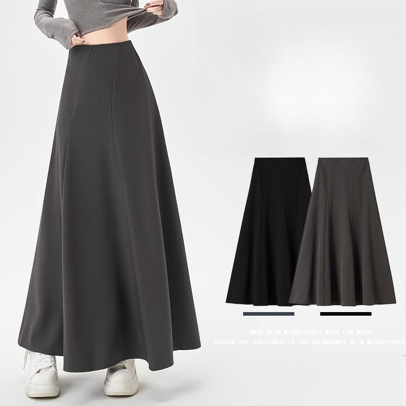 Fall Winter Fashion Skirt: Women’s Splice Design Casual A-Line Flare Slim Fit